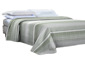 Colcha Cama De Casal Padrao Piquet Cobre Leito 2 M X 2,20 M - Listrado Verde