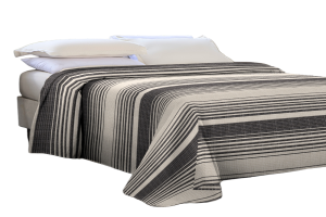 Colcha Cama De Casal Padrao Piquet Cobre Leito 2 M X 2,20 M - Listrado Preto