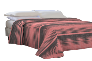 Colcha Cama De Casal Cobre Leito 2 M X 2,20 M - Listrado Vermelho Preto